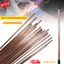 20PCS Copper Brazing Rods 2mm x 13.78" Welding Solder Rods for HVAC Copper Pipe
