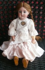 Antike FRANZ SCHMIDT & Co. Porzellankopf Puppe 7, Gliederkörper; 49 cm