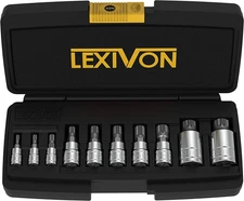 LEXIVON XZN Triple Square Spline Bit Socket Set, Premium S2 Alloy Steel | 10-Pie
