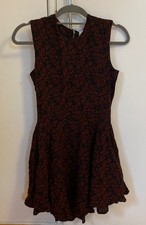 H&M Dress Red Burgundy Black Flowy EU 38 UK 10-12