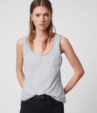 Image of All Saints Womens Emelyn Tonic Tank Designer Sleeveless Cotton Vest T-Shirt Tee