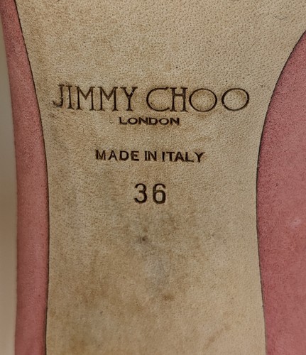 Jimmy Choo Bing Crystal Strap Suede Leather Mules Pink Size 36 EU | 3 UK | 6 US - Picture 10 of 16
