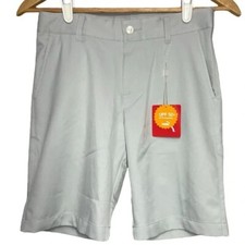 New Puma Golf Stretch Shorts Junior Boys Size Large L Grey UPF 50 NWT