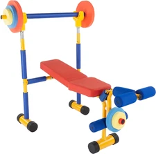 Fun & Fitness For Kids Exercise Equipment Weight Lifting Bench Set Toddler Gym
