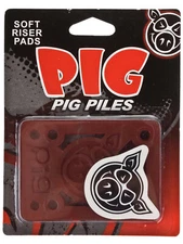 Pig Skateboard Risers 1/8" Red (Pair) Pig Piles Riser Shock Pads (soft)