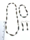 Pierre Lorren Tahitian Pearl Jewelry SET White Gold Pearl Wife Anniversary women