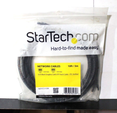 StarTech.com 10ft CAT6 Ethernet Cable - Black Snagless Gigabit - 100W PoE UTP