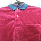 70's Knightsbridge Men Retro Velvet Velour Pullover Polo Disco Shirt L USA made — photo 2