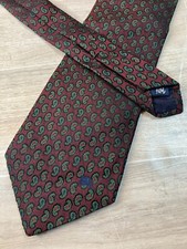 Vintage Burberrys of London Tie 100 Silk Multi Colored Paisley Hand made USA