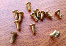 Twelve New Brass-Plated Door Knob Screws for Antique Doorknobs 