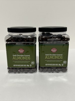 Wellsley Farms Dark Chocolate Covered Almonds, 45 oz. (2Pack)