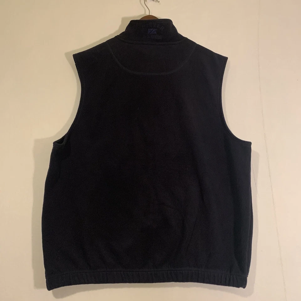 Vintage Cutter and Buck Mens XL Fleece Golf Vest Dark Blue Full Zip Jacket - Image 3 of 4