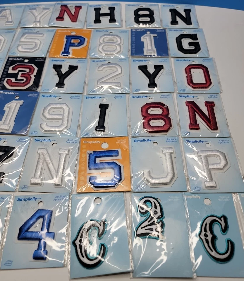 Variety Lot Of Simplicity & Wrights 2” Letters And Number Applique Patches. - Image 3 of 3