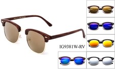 Classic Sunglasses Wooden Look Frame Retro Vintage Eyewear Men Women UV 100 