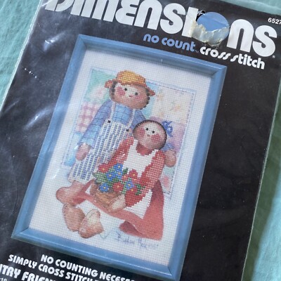 New Old Stock Dimensions Cross Stitch Country Friends #6527 5 x 7''
