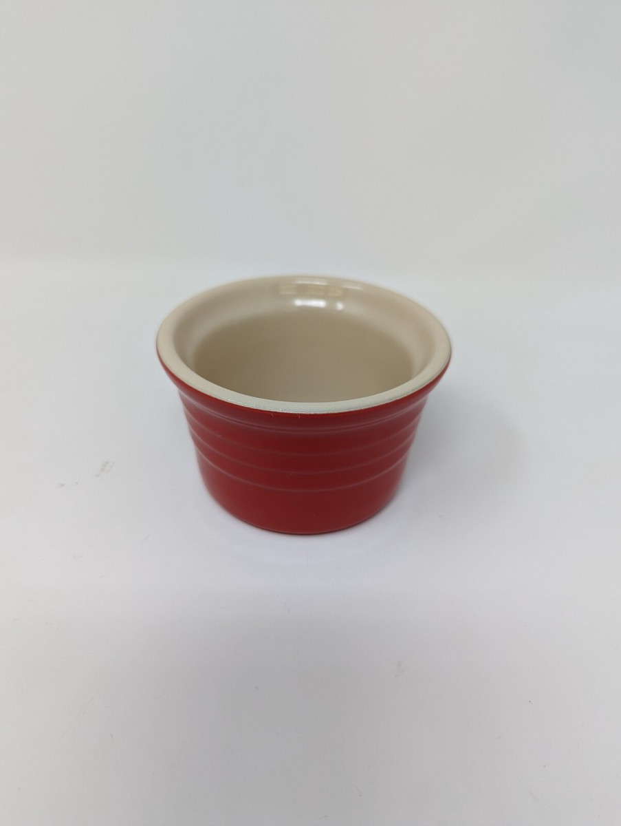 Le Creuset Ribbed Red Ramekin Custard Cups oz UK