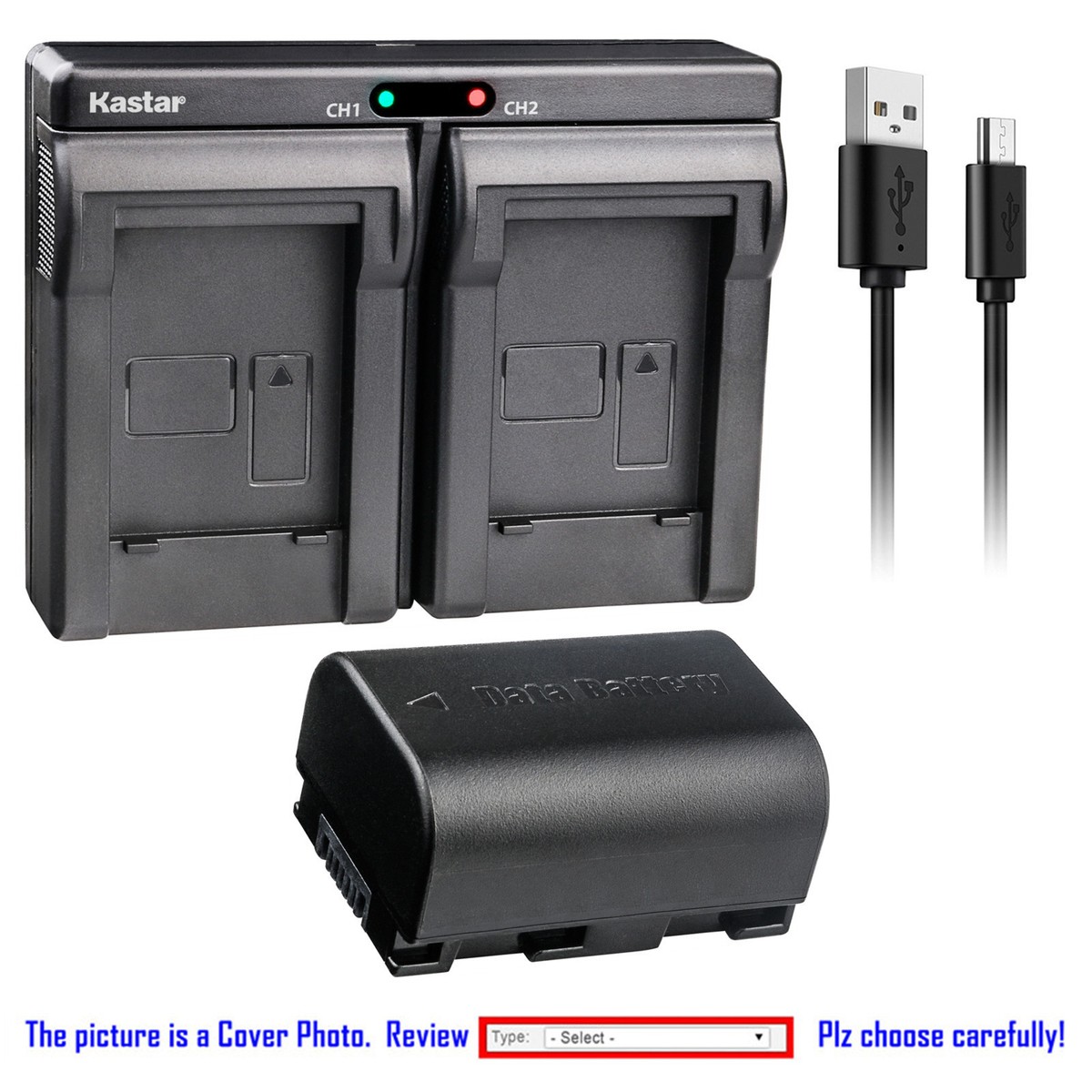 Kastar Battery Dual Charger for JVC BN-VG107 JVC Everio GZ-HM334