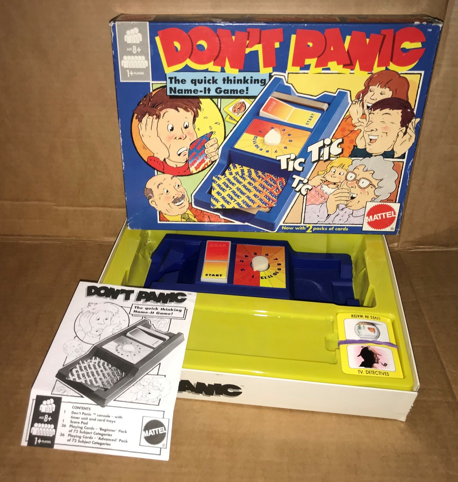 Retro Don't Panic Board Game by Mattel 1987 *Working* Missing Most Cards