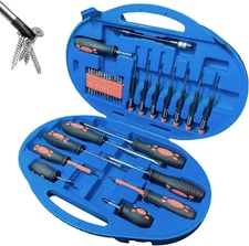 DURATOOL 42-Piece Magnetic Screwdriver Set with Case, Kit Includes Slotted, Phil