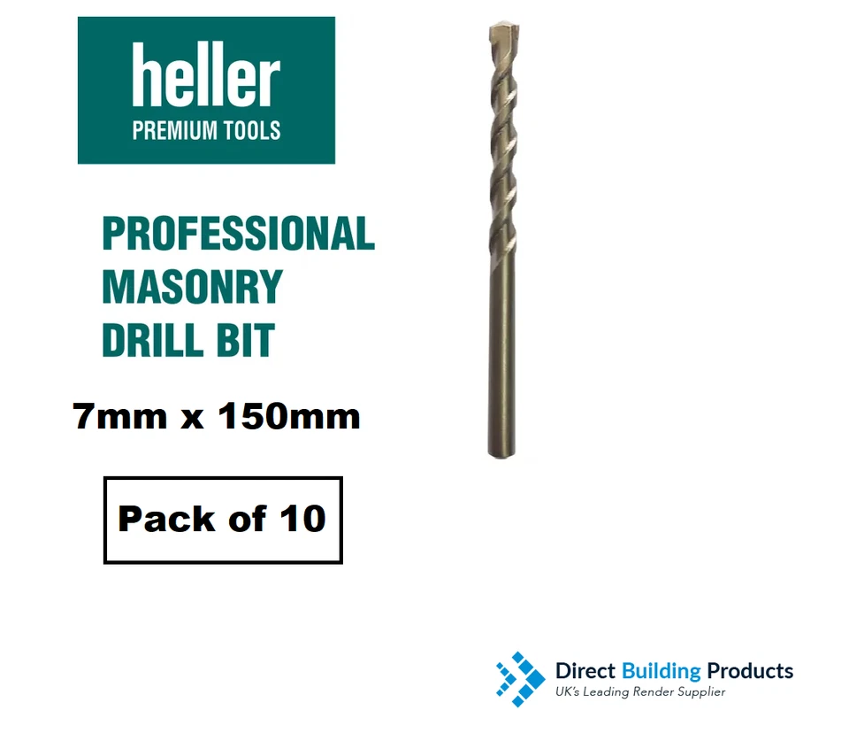 Heller Pro Masonry Bits 7mm x 150mm TCT Pack of 10