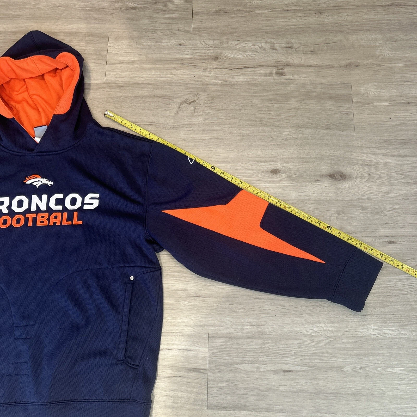 VETEMENTS Felpa con cappuccio pullover Reebok Apparel Denver Broncos blu navy uomo large