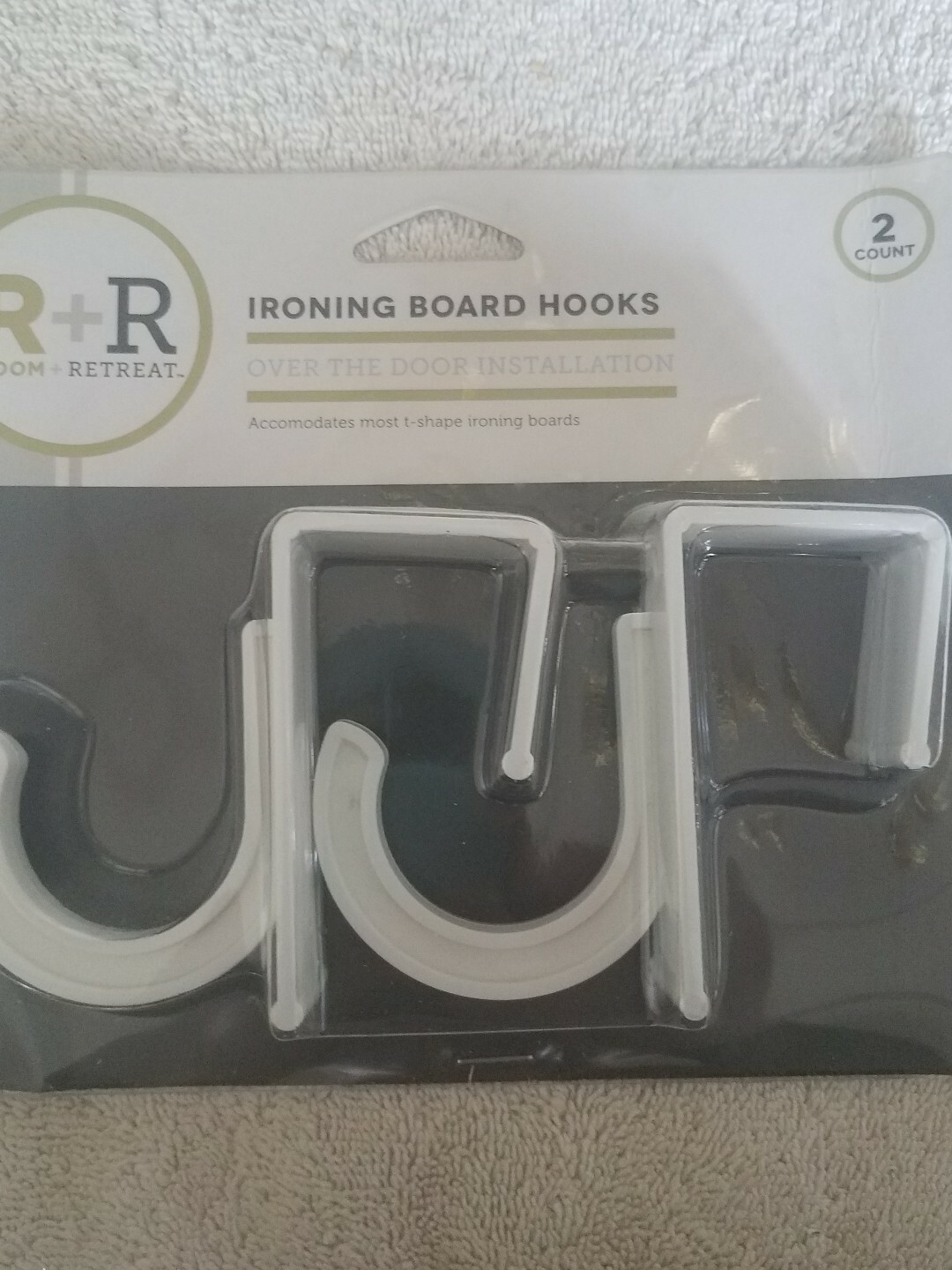Room + Retreat Ironing Board Hooks 2 count over the door installation-SHIP 24HRS-image