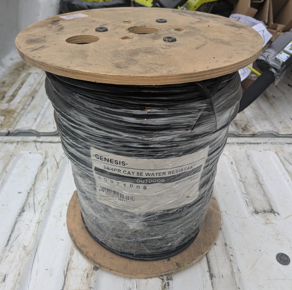 Genesis 50971008 24/4-Pair Cat 5E Water-Resistant Networking Cable - 1000ft - Image 2 of 2