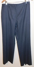 Brooks Brothers Pants 12 Gray White Pin Stripe Wool Wide Leg