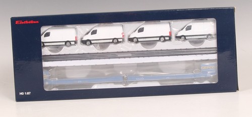 GEFCO, Wagon Plat à 3 Essieux Ladks, Bleu, Chargé De 4 Fo 5055286682711