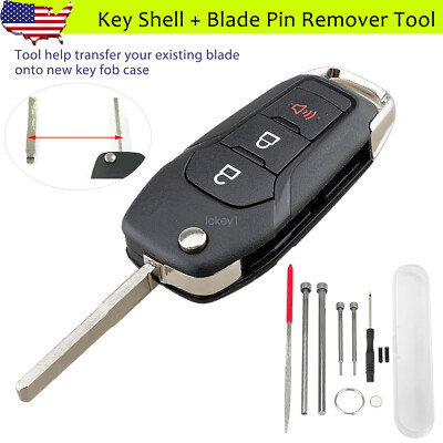 Ford 4 Button Key Fob Case Keyless Entry Remote Flip Key Fob For - Foto 9