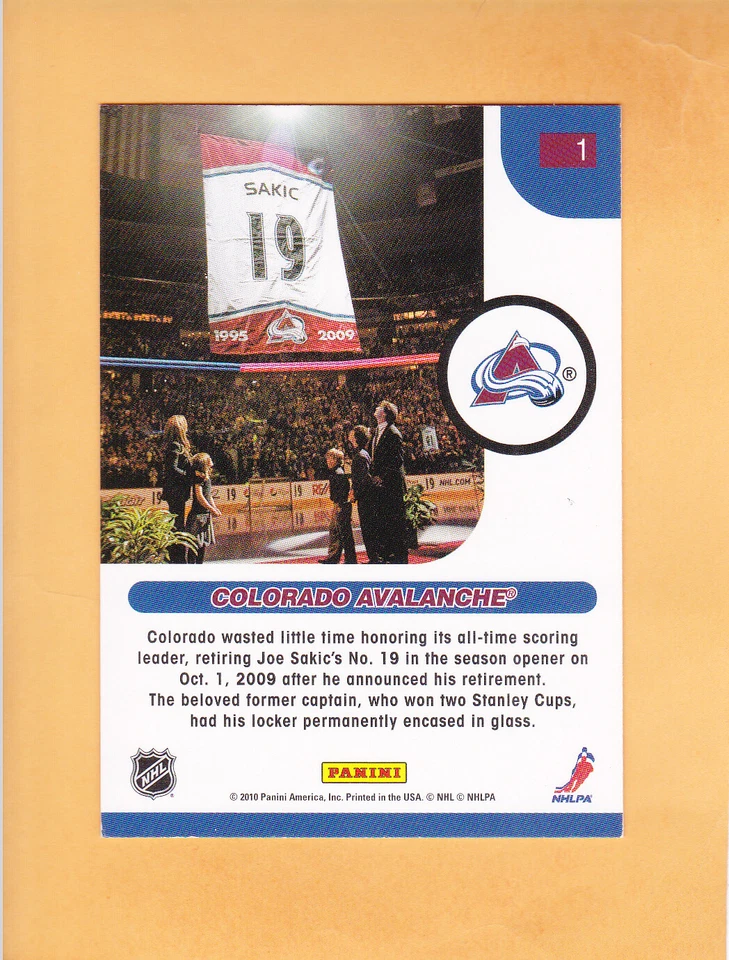 JOE SAKIC 2010-11 SCORE SEASON HIGHLIGHT #1 COLORADO AVALANCHE NM-MT  A1 - Image 2 of 2
