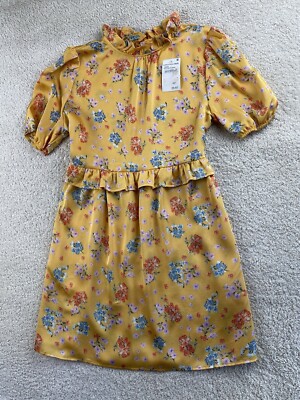 Nordstrom Velvet Torch Dress S Yellow Floral Cottage Core Modest