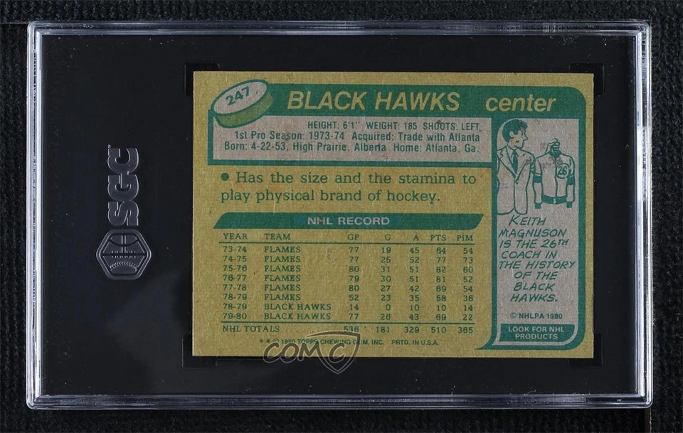 1980-81 Topps Tom Lysiak #247 SGC 7 - Image 2 of 2