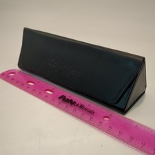 Calvin Klein Sunglass Eyeglass Case Hard Black Triangular Magnetic Clasp Empty