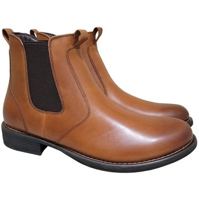 Eastland Men Chelsea Ankle Boots Daily Double Size US 12D Tan Brown Leather