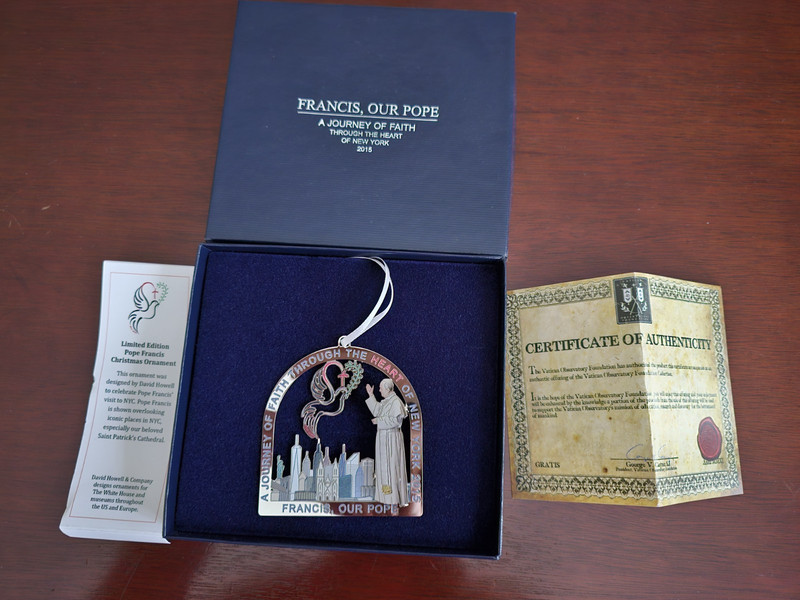 Pope Francis 2016 New York Memorabilia
