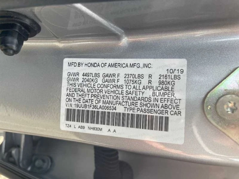 2017-2019 ACURA TLX ENGINE 2.4L 4CYL AT FWD -BASE- 18K 49959 — 第 4/4 张图片