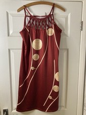 Womens Red Pattern Dress Size 10 (M)