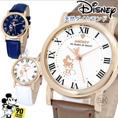 Disney Pink Leather Strap Watch with Gold Mickey Dial Mickey and Minnie Mouse Mad Tea Party Watch by Citizen  main image 3