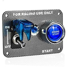 DC12V Racing Car Ignition Switch Panel Rocking Switch Engine Start Push Blue