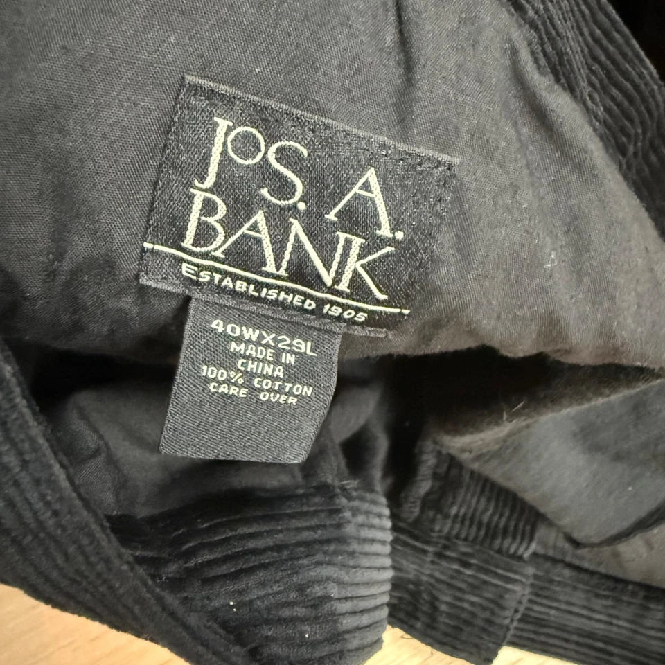 Jos банк вельветовое платье брюки мужские 40 x 29 широкие ноги черный - Изображение 3 из 4