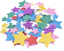 200Pcs Colorful Glitter Foam Stickers- Self Adhesive Star Shape Glitter Sticker