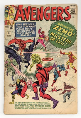 #ad Avengers #6 FR 1.0 1964 1st full app. Baron Zemo 1st app. second Black Knight $55.00