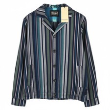 Scotch & Soda Herren Jacke M Bleu Nadelstreifen Col Boutonné