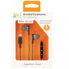 Lot of 10 Tangle-Free Braided Apple Compatible Earphones, Bulk Wholesale Deal