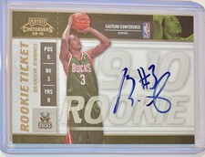 Brandon Jennings ON CARD ROOKIE AUTO RC 2009-10 Playoff Contenders Rookie Ticket. rookie card picture