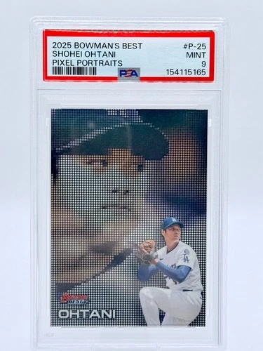 Shohei Ohtani 2025 Bowman’s Best Pixel Portraits #P-25 Dodgers Mint 9
