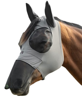 Maschera Antimosche Shires Pony Nero: Addio Insetti con Naso e Orecchie