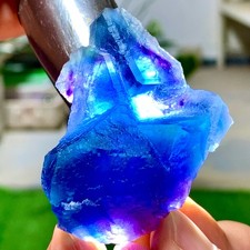 58G Natural fluorite Blue Green Purple cubic mineral crystal sample/Zhejiang
