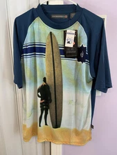 Vtg 33 Degrees Tshirt Surfboard W/Surfer Sz M Cool Graphics NOS NWT